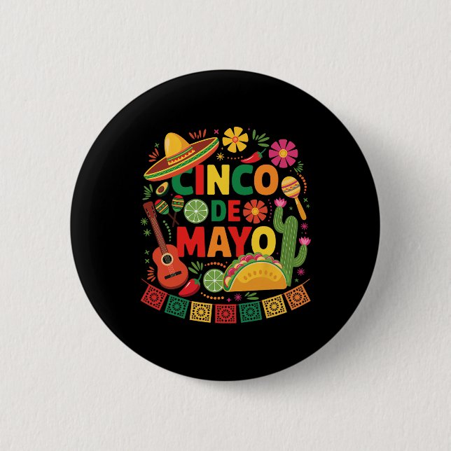 Funny Cinco De Mayo Mexican Sombrero Hat Manar Wom Knapp (Framsida)