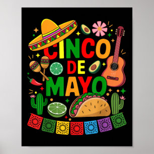 Funny Cinco De Mayo Mexican Sombrero Hat Manar Wom Poster
