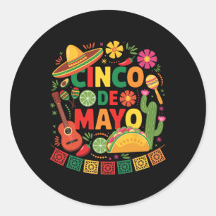 Funny Cinco De Mayo Mexican Sombrero Hat Manar Wom Runt Klistermärke