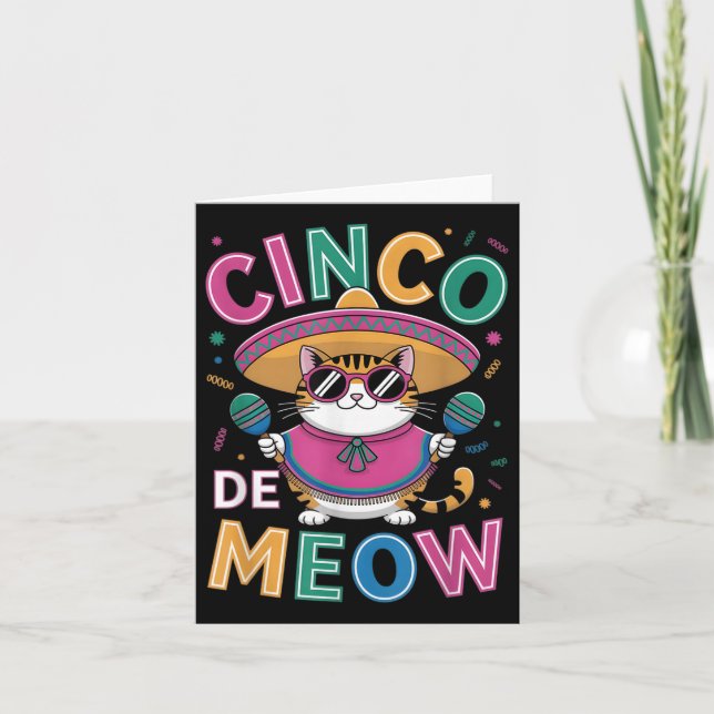 Funny cinco de Mayo mexikansk katt med Sombrero Ma Kort (Framsida)
