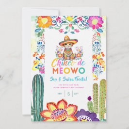 Funny Cinco De Mayo Sip och Salsa Cat FIESTA Inbjudningar