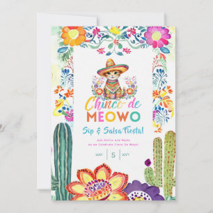 Funny Cinco De Mayo Sip och Salsa Cat FIESTA Inbjudningar