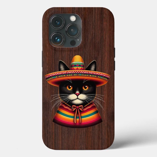 Funny Cinco De Mayo Sombrero Festiva Mexican Cat (Baksida )