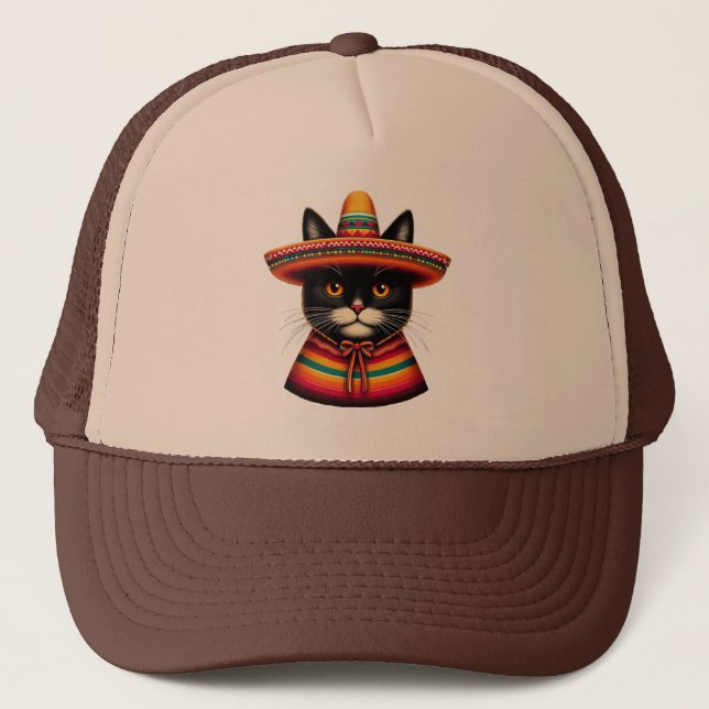 Funny Cinco De Mayo Sombrero Festiva Mexican Cat Keps (Framsida)