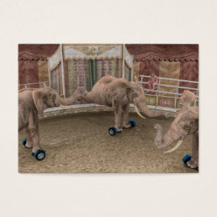 Funny Circus Elephants Visitkort