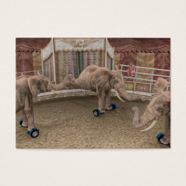 Funny Circus Elephants Visitkort (Framsidan)