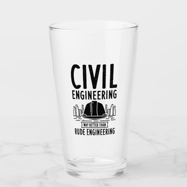 Funny Civil Engineering Gag Ingenjör Student Glaskopp (Framsida)