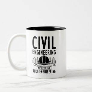 Funny Civil Engineering Gag Ingenjör Student Två-Tonad Mugg