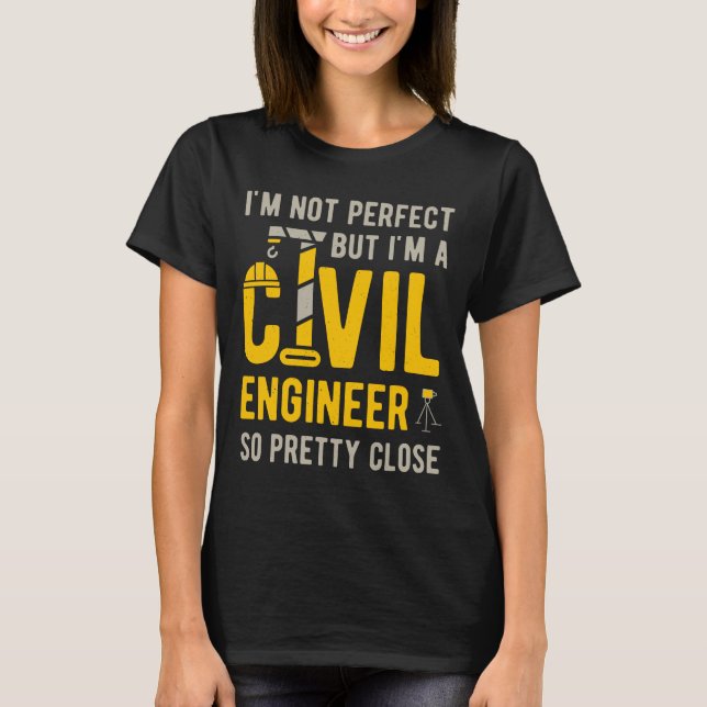 Funny Civil Ingenjör T Shirt (Framsida)