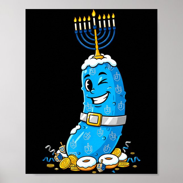 Funny Ckle Dreidel Menorah Hanukkah Kids Womens Me Poster (Framsidan)