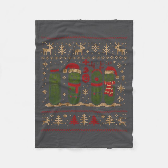 Funny Ckles Christmas Lights Santa Hat Xmas Ugly S Fleecefilt (Framsidan)