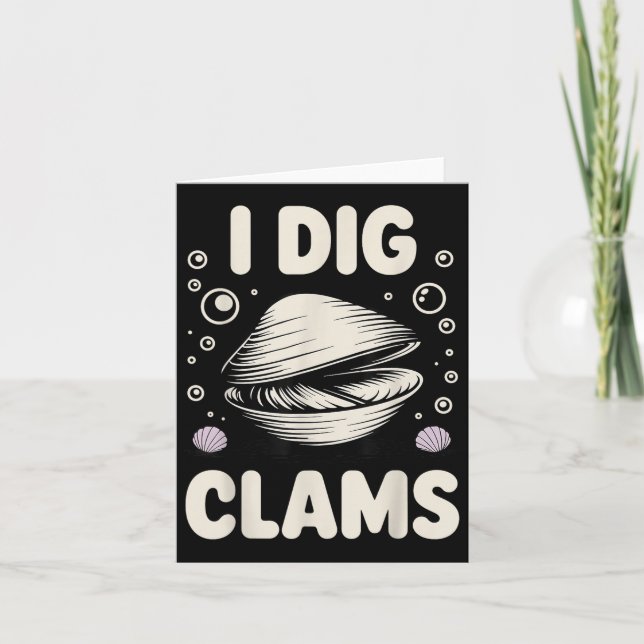 Funny Clam Gräver Design För manar Women Clam Digg Kort (Framsida)