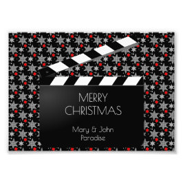 Funny Clapperboard Filmaking Black White Red Fototryck