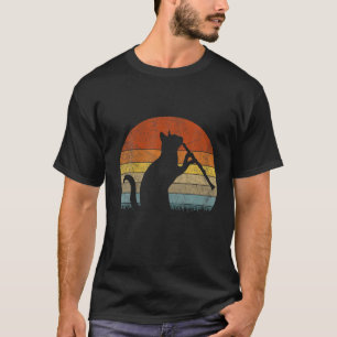 Funny Clarinet Cat Clarinet Player Musician Retro T Shirt