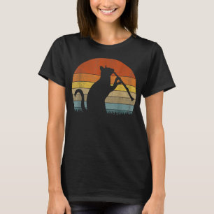 Funny Clarinet Cat Clarinet Player Musician Retro T Shirt