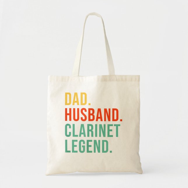 Funny Clarinet I Destroy Silence Clarinetist för M Tygkasse (Framsidan)