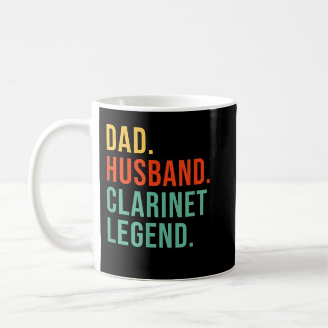 Funny Clarinet Pappa Make Legend Clarinetist Fath Kaffemugg (Vänster)
