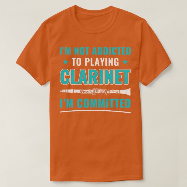 Funny Clarinet Player Clarinetist engagerad i Cla T Shirt (Design framsida)