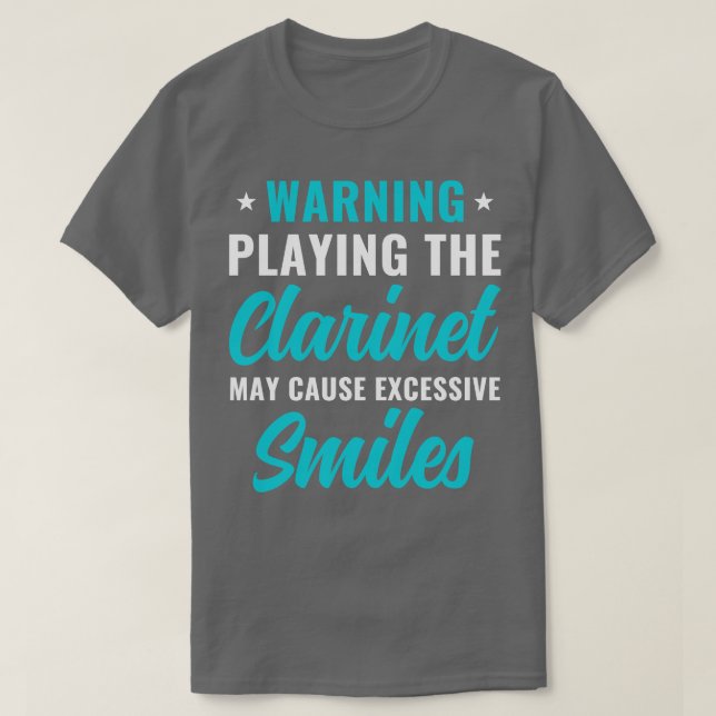 Funny Clarinet Player Clarinetist Warning Spela T Shirt (Design framsida)