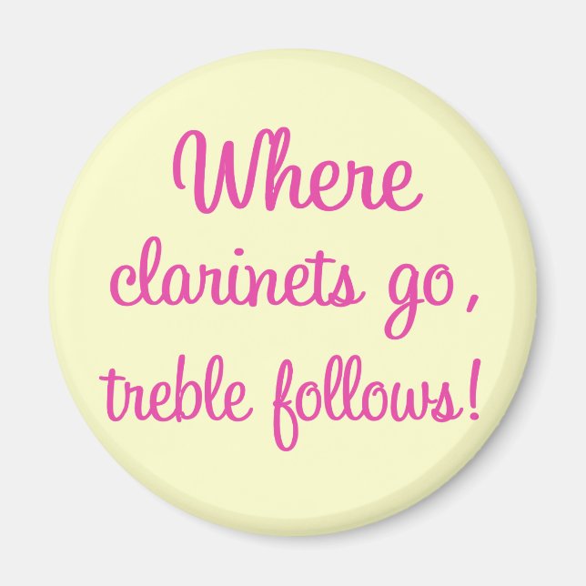 Funny Clarinet Treble Gift Magnet (Framsidan)