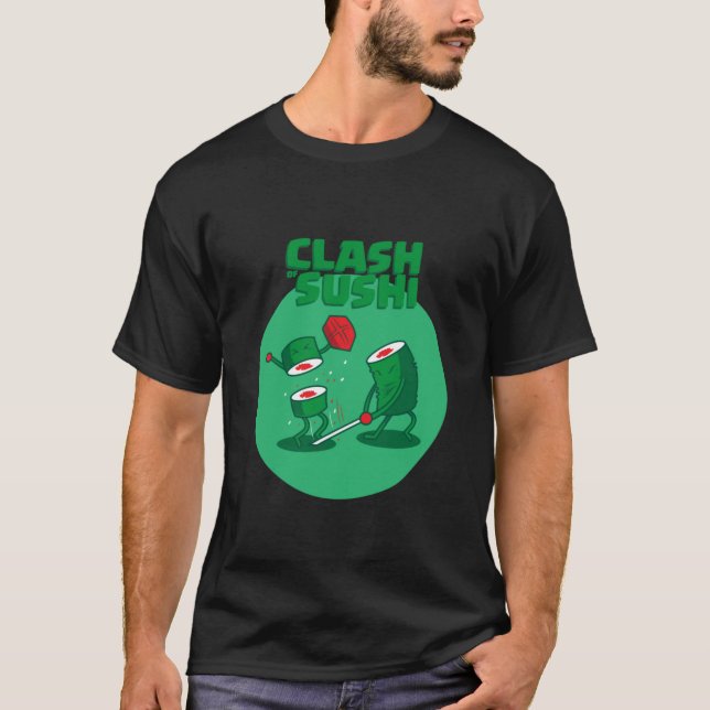 Funny Clash Sushi T Shirt (Framsida)