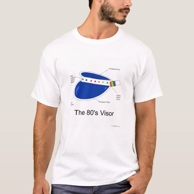 Funny Classic Eighties Visor Tecknad Nostalgia T Shirt (Framsida)