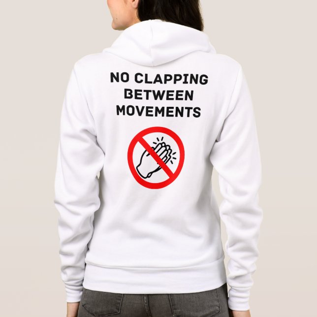 Funny Classical Music Rule NO CLAPPING Black Text T Shirt (Baksida)