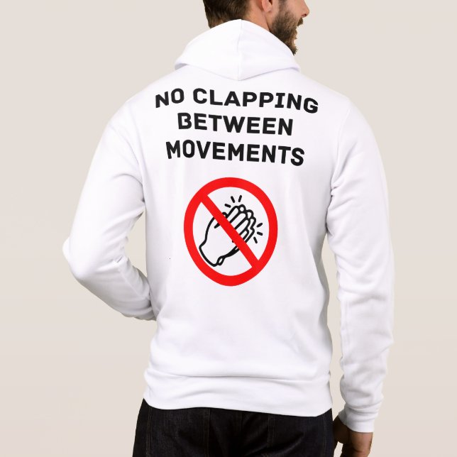 Funny Classical Music Rule NO CLAPPING Black Text T Shirt (Baksida)