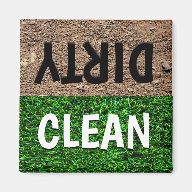 Funny Clean Dirty Dishwasher Magnet (Framsidan)