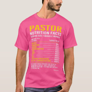 Funny Clergy Preacher Pastor Nutritional Facts T Shirt