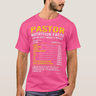 Funny Clergy Preacher Pastor Nutritional Facts T Shirt
