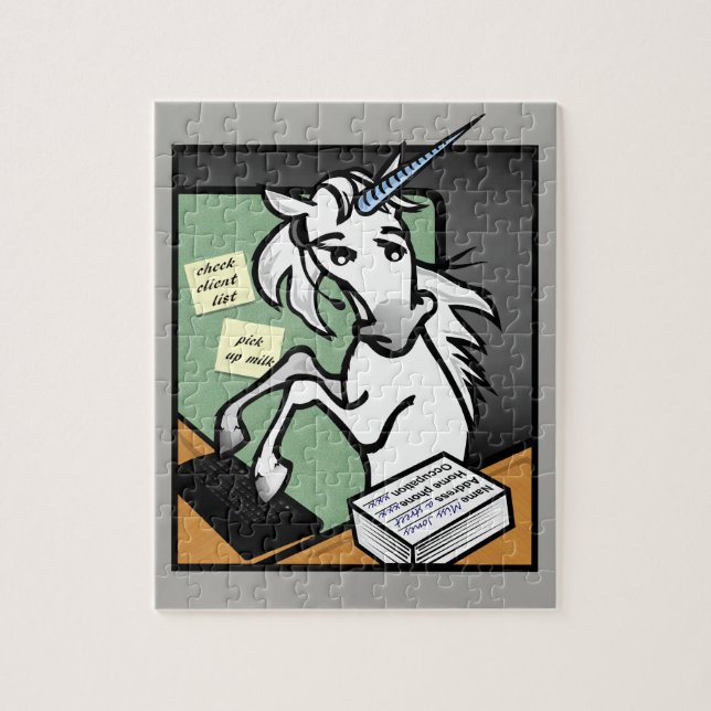 FUNNY CLERICAL GRAPHIC UNICORN LODRÄT PUZZZLE PUSSEL (Vertikal)