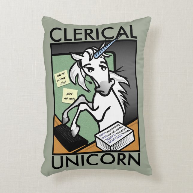FUNNY CLERICAL UNICORN ACCENT DEKORATIV KUDDE (Framsidan(Vertikal))