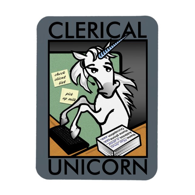 FUNNY CLERICAL UNICORN LODRÄT PHOTO MAGNET (Vertikal)