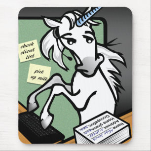 FUNNY CLERICAL UNICORN MOUSE PAD MUSMATTA