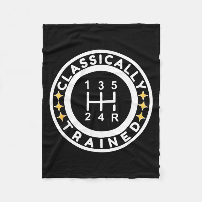 Funny Clically Trained Manual Car Driving Humor  Fleecefilt (Framsidan)