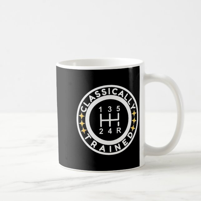 Funny Clically Trained Manual Car Driving Humor  Kaffemugg (Höger)