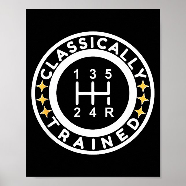 Funny Clically Trained Manual Car Driving Humor  Poster (Framsidan)