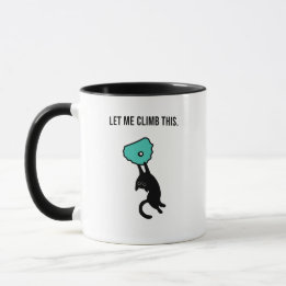 Funny Climbing Cat Catches Climbing Hold Mugg
