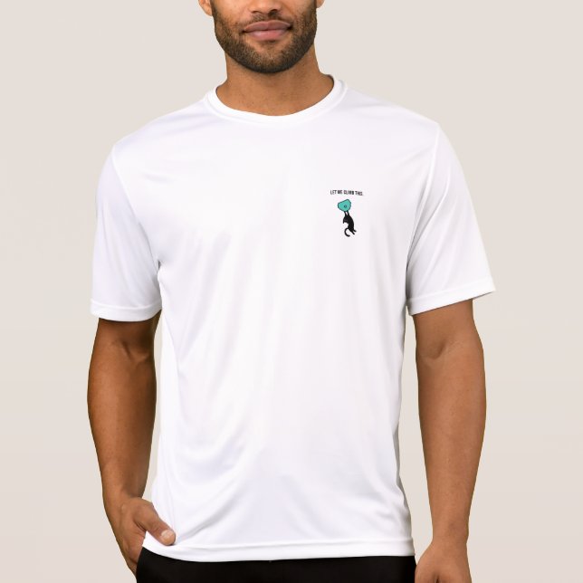 Funny Climbing Cat Catches Climbing T Shirt (Framsida)