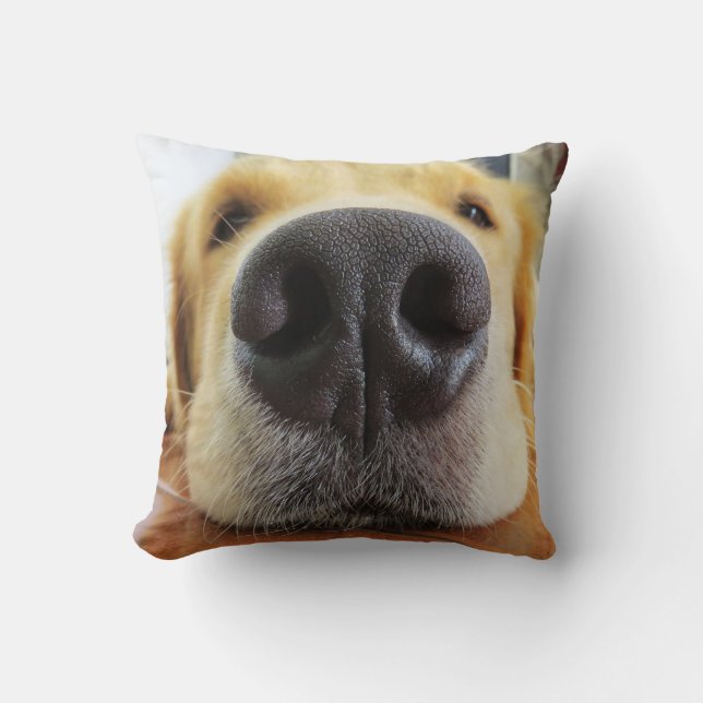 FUNNY CLOSEUP HUND PHOTO PILLOWS KUDDE (Framsida)
