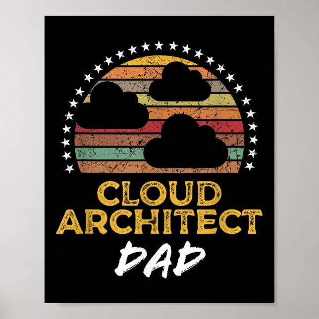 Funny Cloud Architect Pappa, Data Center Tech Quot Poster (Framsidan)