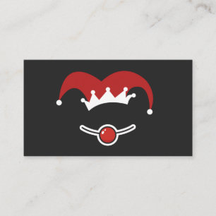 Funny Clown Hat & Nose Red Black Magician Circus Visitkort