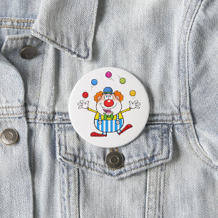 Funny Clown Juggling Button Knapp
