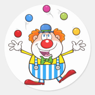 Funny Clown Juggling Stickers Runt Klistermärke