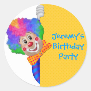 Funny Clown Runt Klistermärke