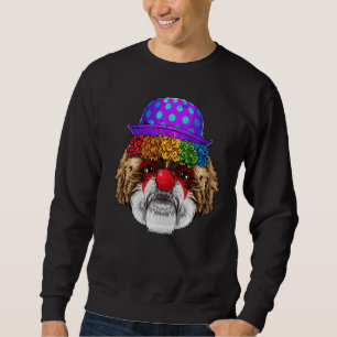 Funny Clown Shih Tzu Circus Carnival Costume Hund Lång Ärmad Tröja