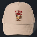 Funny "Cluck & Roll" Cool Rooster Cartoon Design Keps<br><div class="desc">This fun and lighthearted "Cluck & Roll" design features a confident rooster strutting in style, complete with sunglasses and an attitude to match. With bold typography and a vintage cartoon aesthetic, this playful illustration brings personality and charm to any farm animal lover's collection. The warm, earthy tones and dynamic movement...</div>
