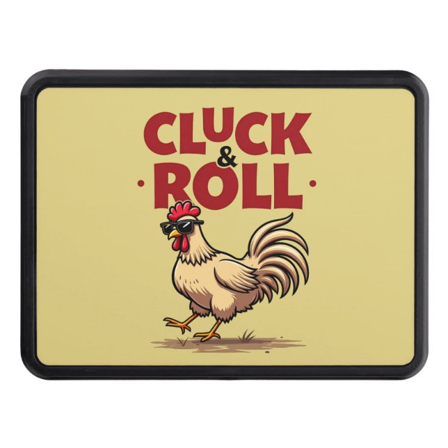 Funny "Cluck & Roll" Tupp Tecknad Coola Design Dragkroksskydd (Framsidan)