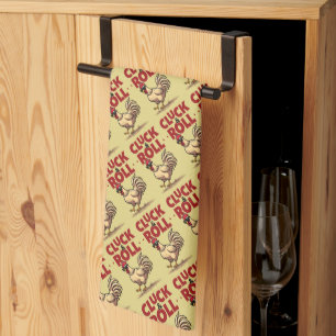 Funny "Cluck & Roll" Tupp Tecknad Coola Design Kökshandduk